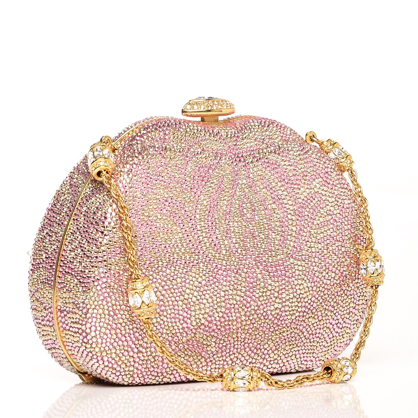 Swarovski Crystal Minaudière Clutch Pink Gold
