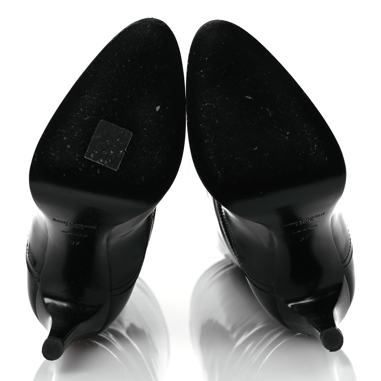 Saint Laurent Patent Calfskin Diane 100 Boots 37 Black 7 of 13