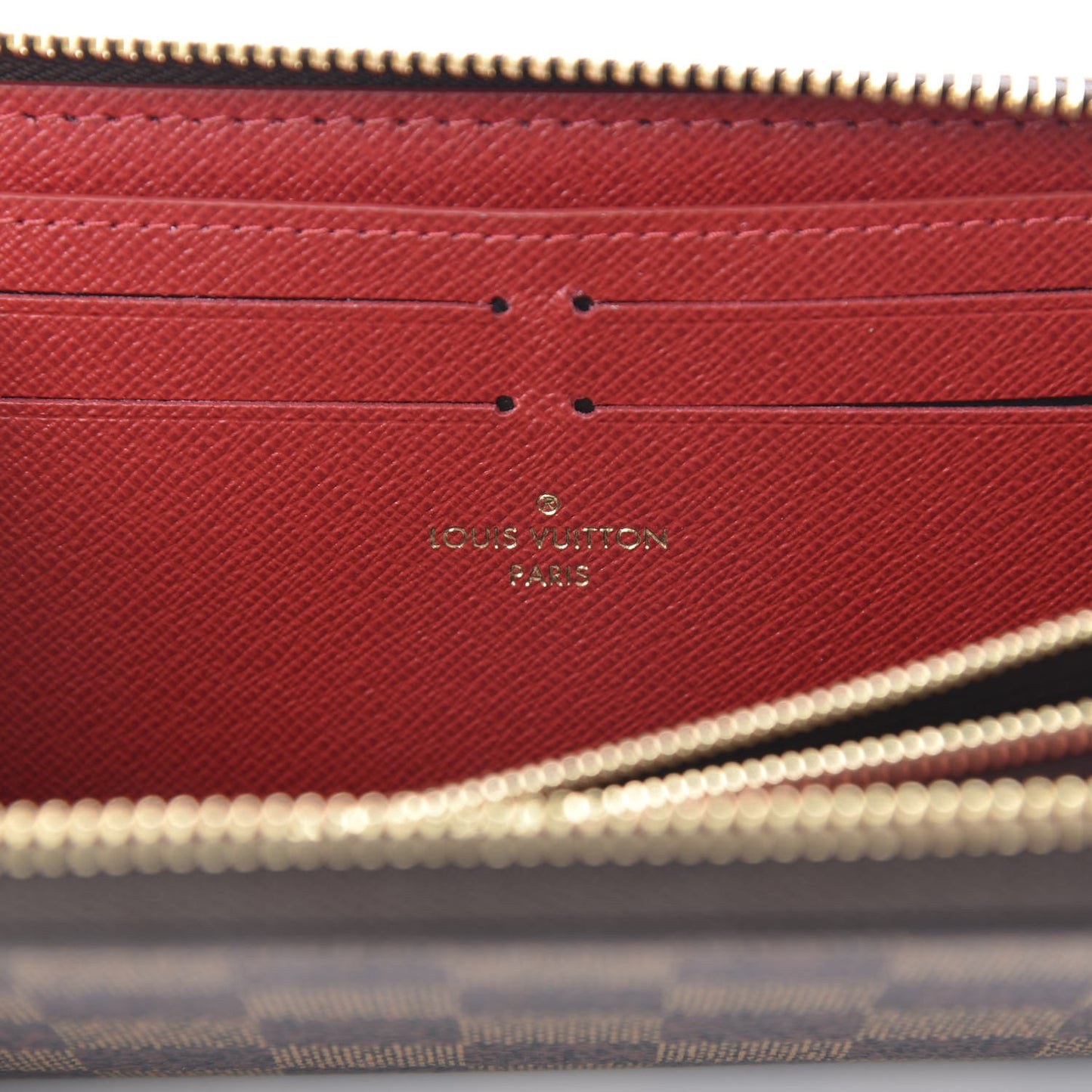 Damier Ebene Clemence Wallet Cherry