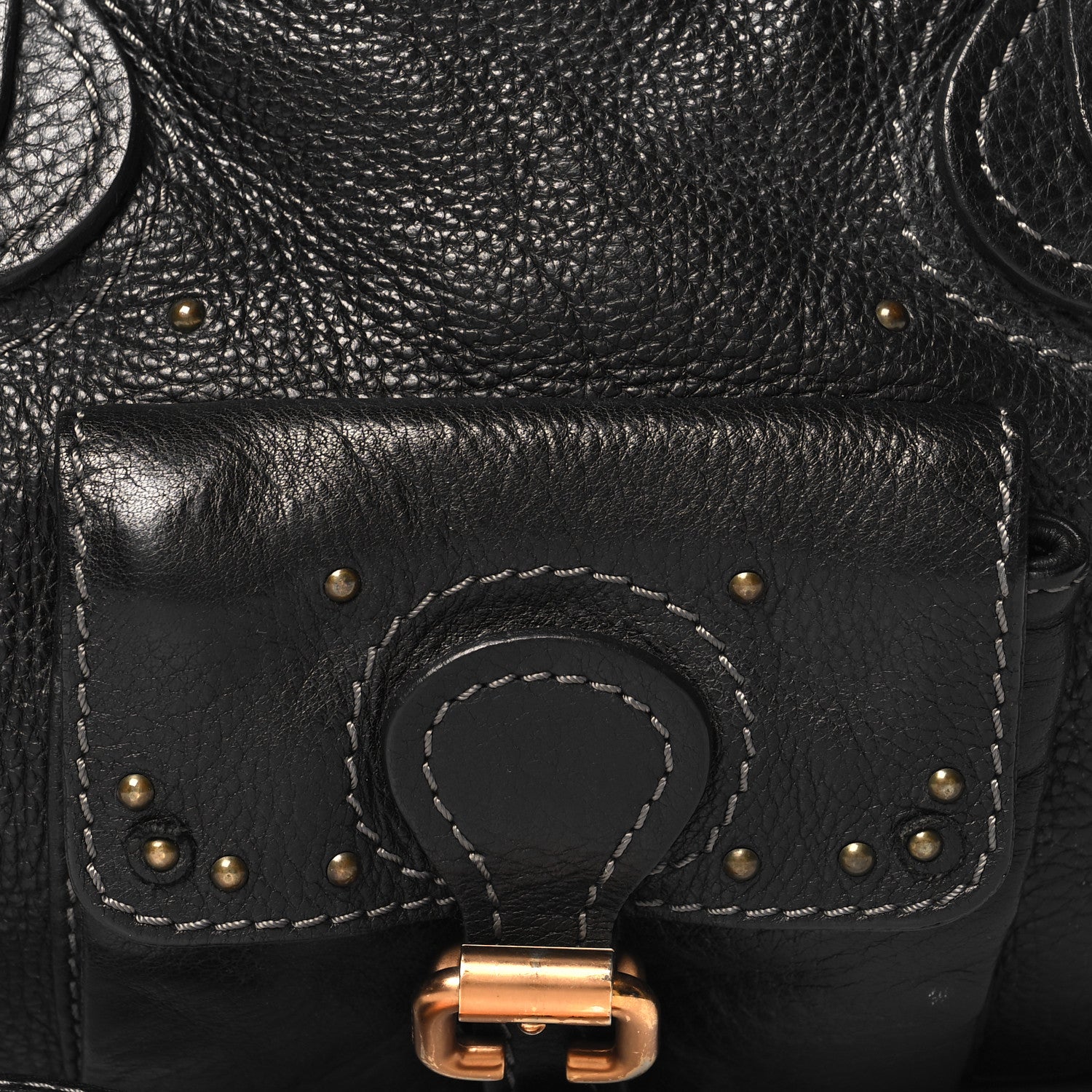 Chloe Calfskin Paddington Front Pocket Tote Black 7 of 13