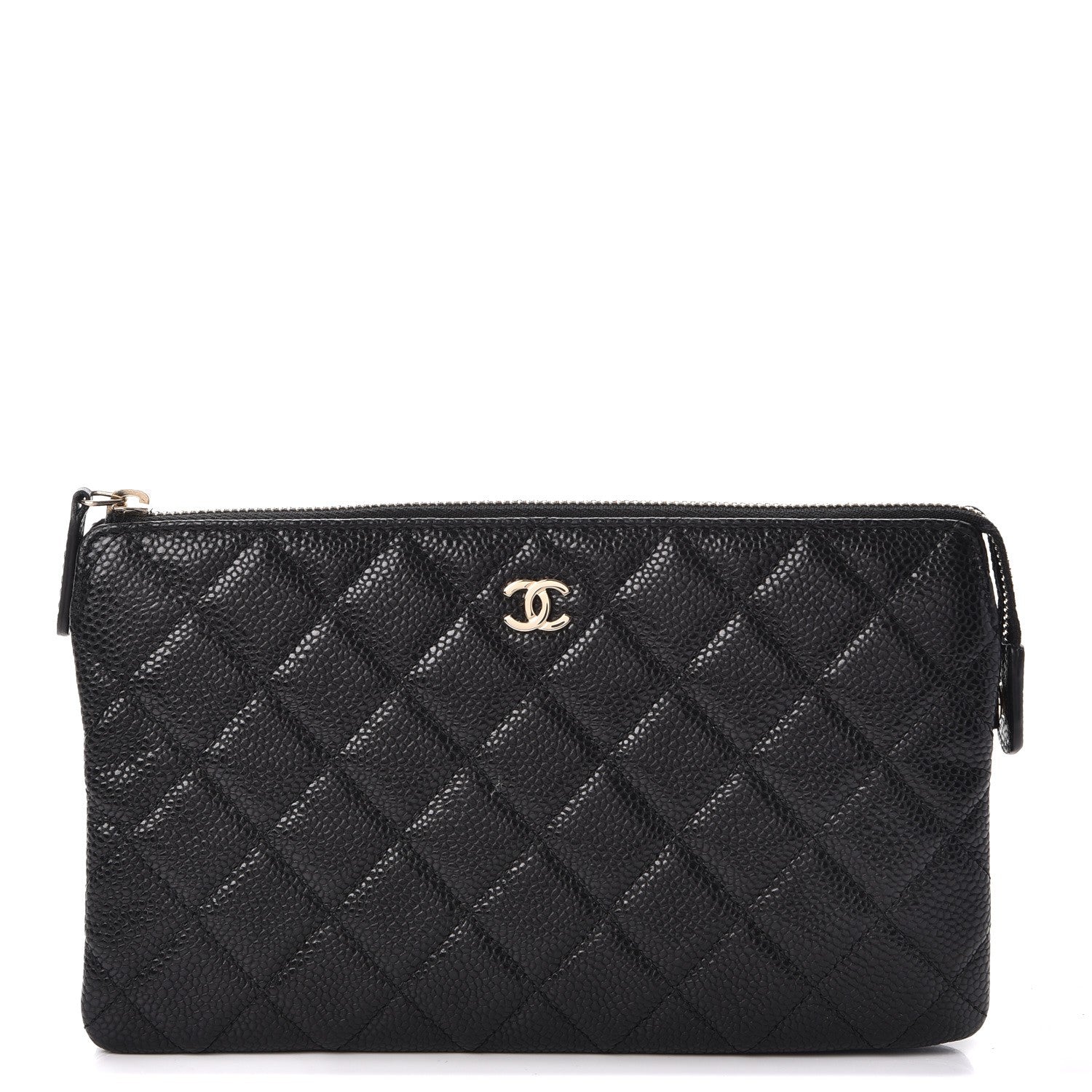 Chanel Caviar Quilted Large Zipped Clutch Black 1 of 9