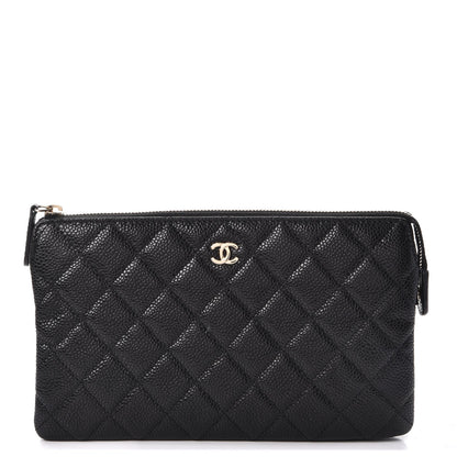 Chanel Caviar Quilted Large Zipped Clutch Black 1 of 9
