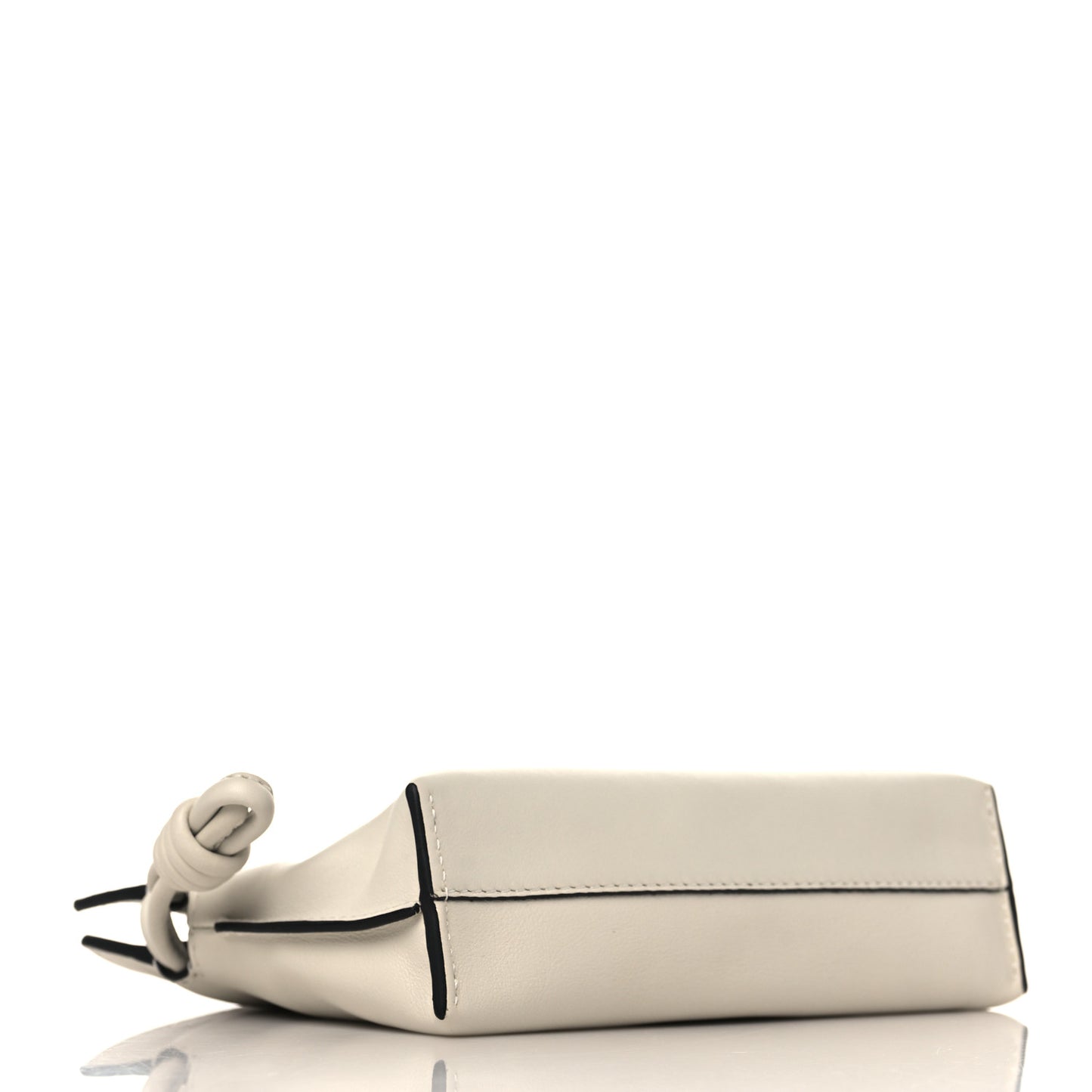 Calfskin Nano Flamenco Knot Clutch Soft White