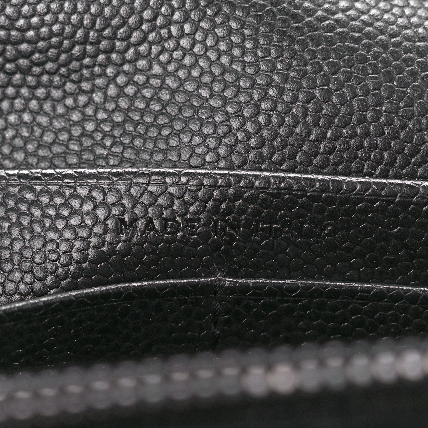 Saint Laurent Grain De Poudre Matelasse Chevron Monogram Monochrome Chain Wallet Black 7 of 13