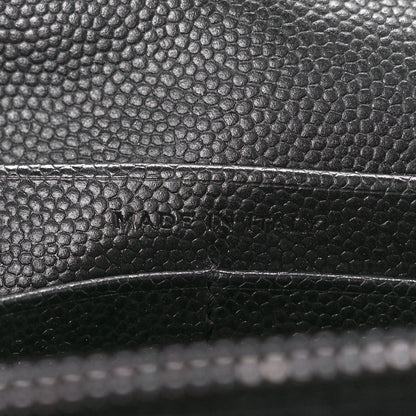 Saint Laurent Grain De Poudre Matelasse Chevron Monogram Monochrome Chain Wallet Black 7 of 13