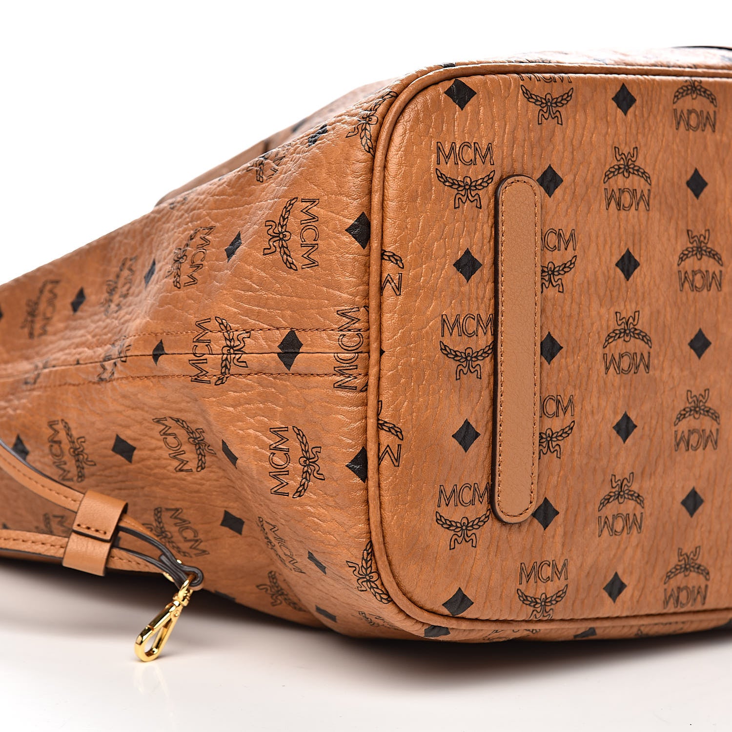 MCM Visetos Large Liz Reversible Shopper Tote Cognac 12 of 15