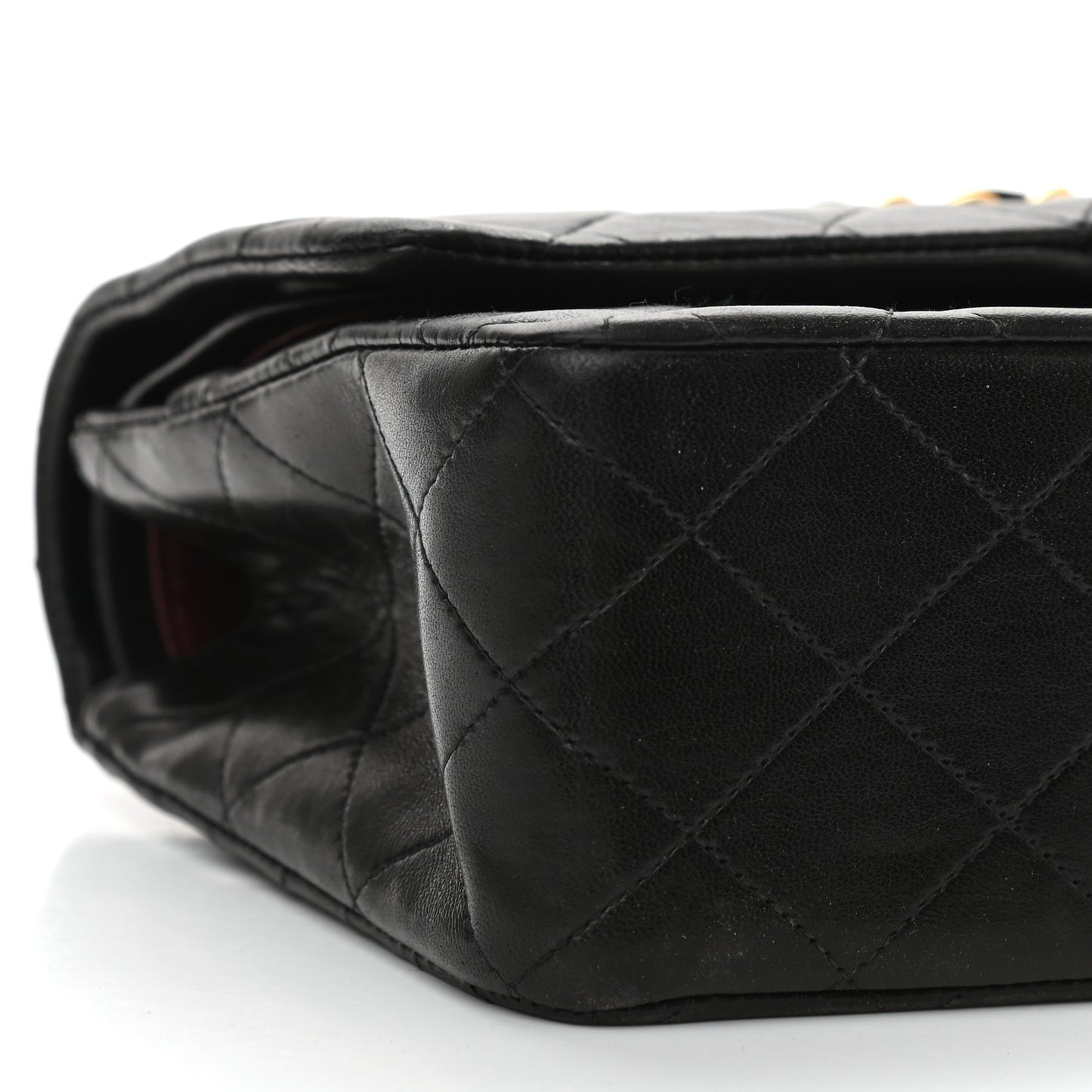 Lambskin Quilted Medium Double Flap Black