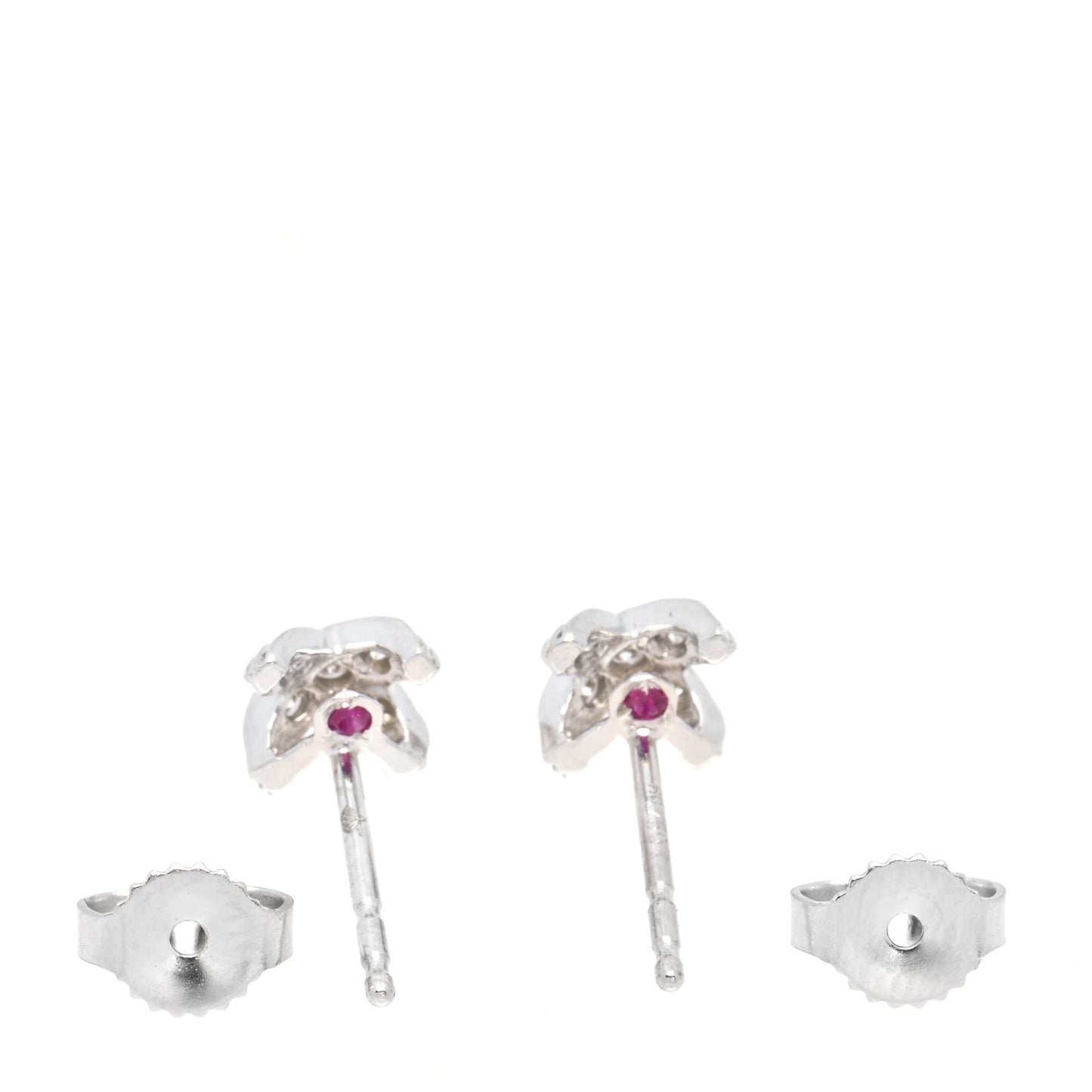 18K White Gold Diamond X Stud Earrings