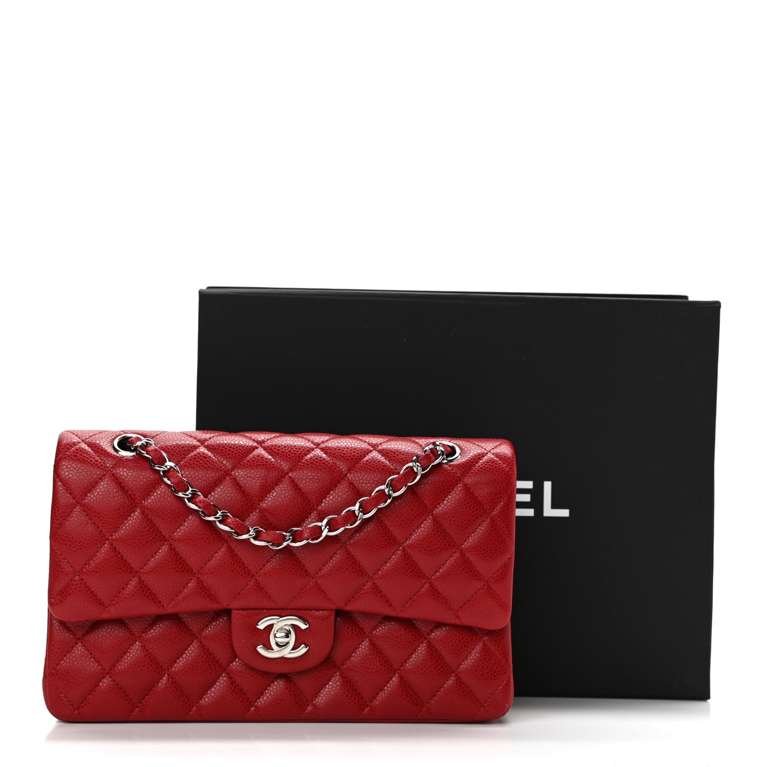 Chanel Caviar Quilted Medium Double Flap Red 12 of 12