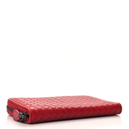 Bottega Veneta Nappa Intrecciato Zip Around Wallet Red 4 of 11