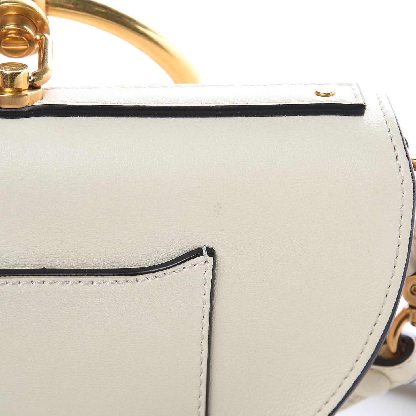 Calfskin Small Nile Bracelet Minaudiere Bag Off White