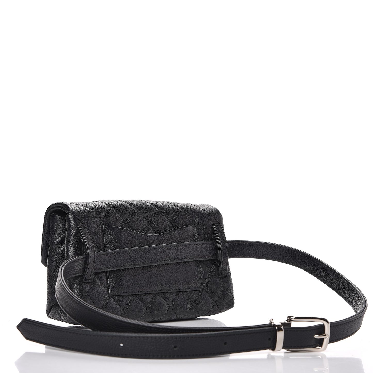 Grained Calfskin Quilted 2.55 Reissue Flap Belt Bag Clutch Black