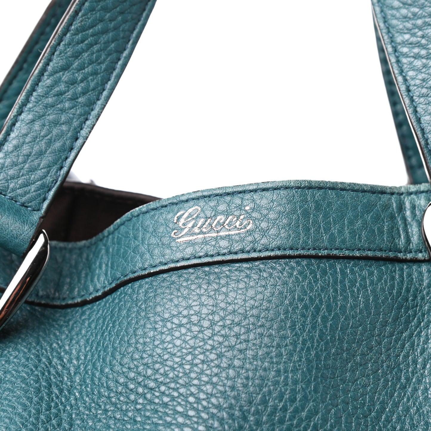 Pebbled Calfskin Medium Abbey Convertible Tote Green