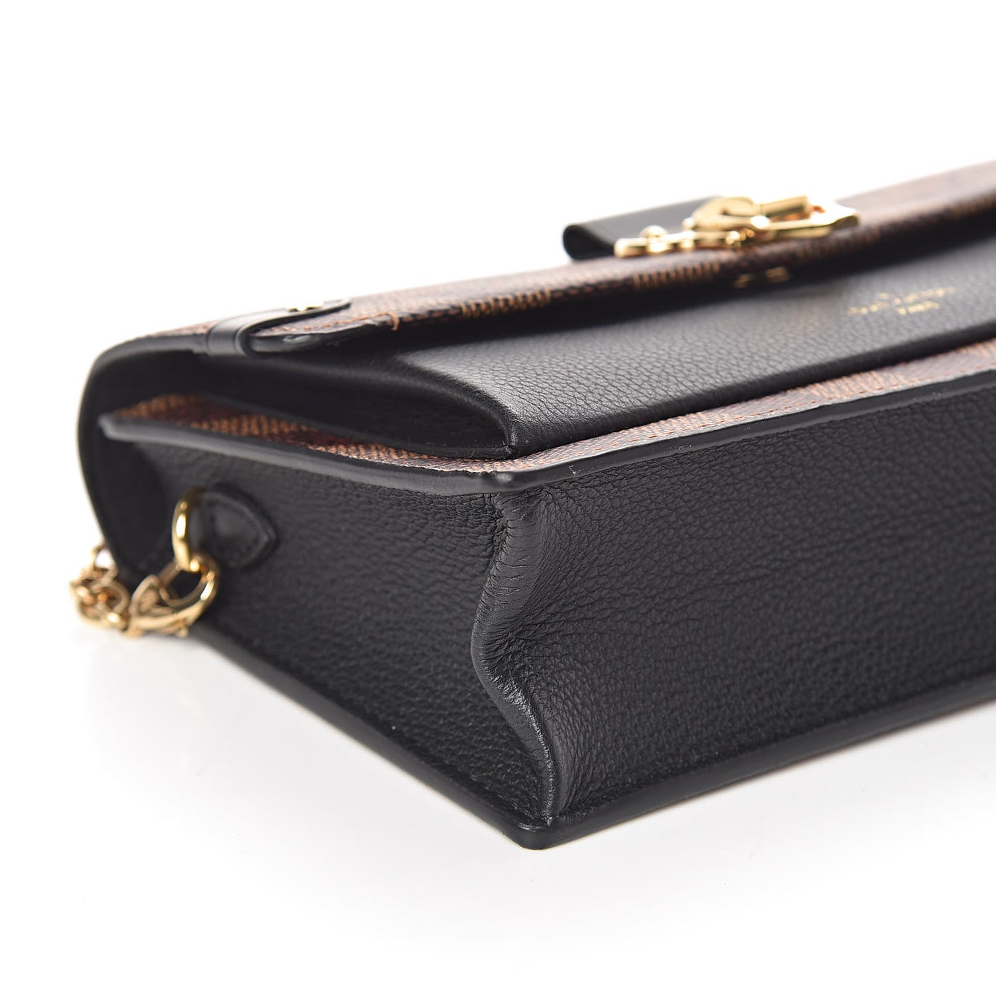 Damier Ebene Vavin Chain Wallet Black