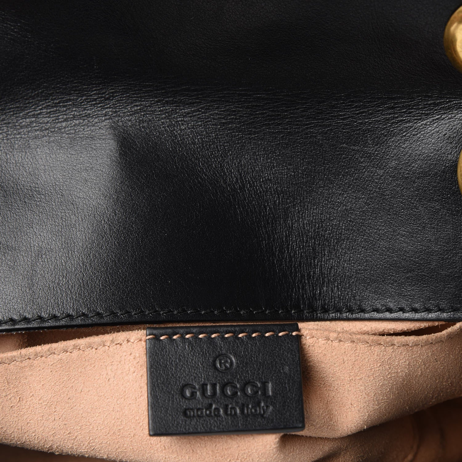 Gucci Calfskin Matelasse Mini GG Marmont Shoulder Bag Black 5 of 10