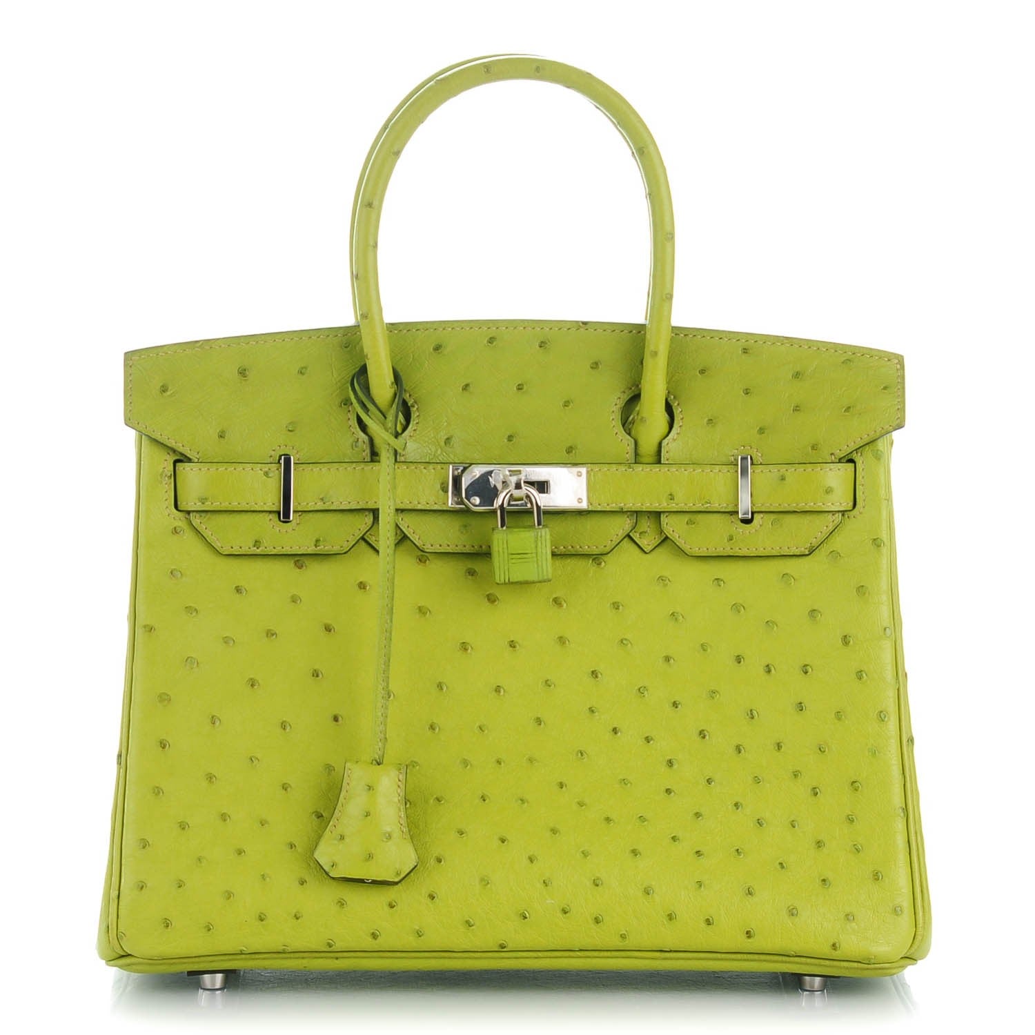 Hermes Ostrich Birkin 30 Vert Anis 1 of 25