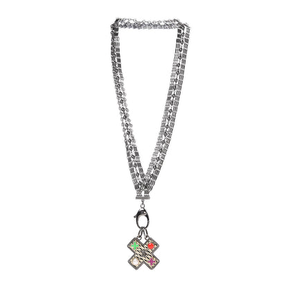 Chanel Ruthenium Resin Pearl CC Cross Long Pendant Necklace Multicolor 3 of 7