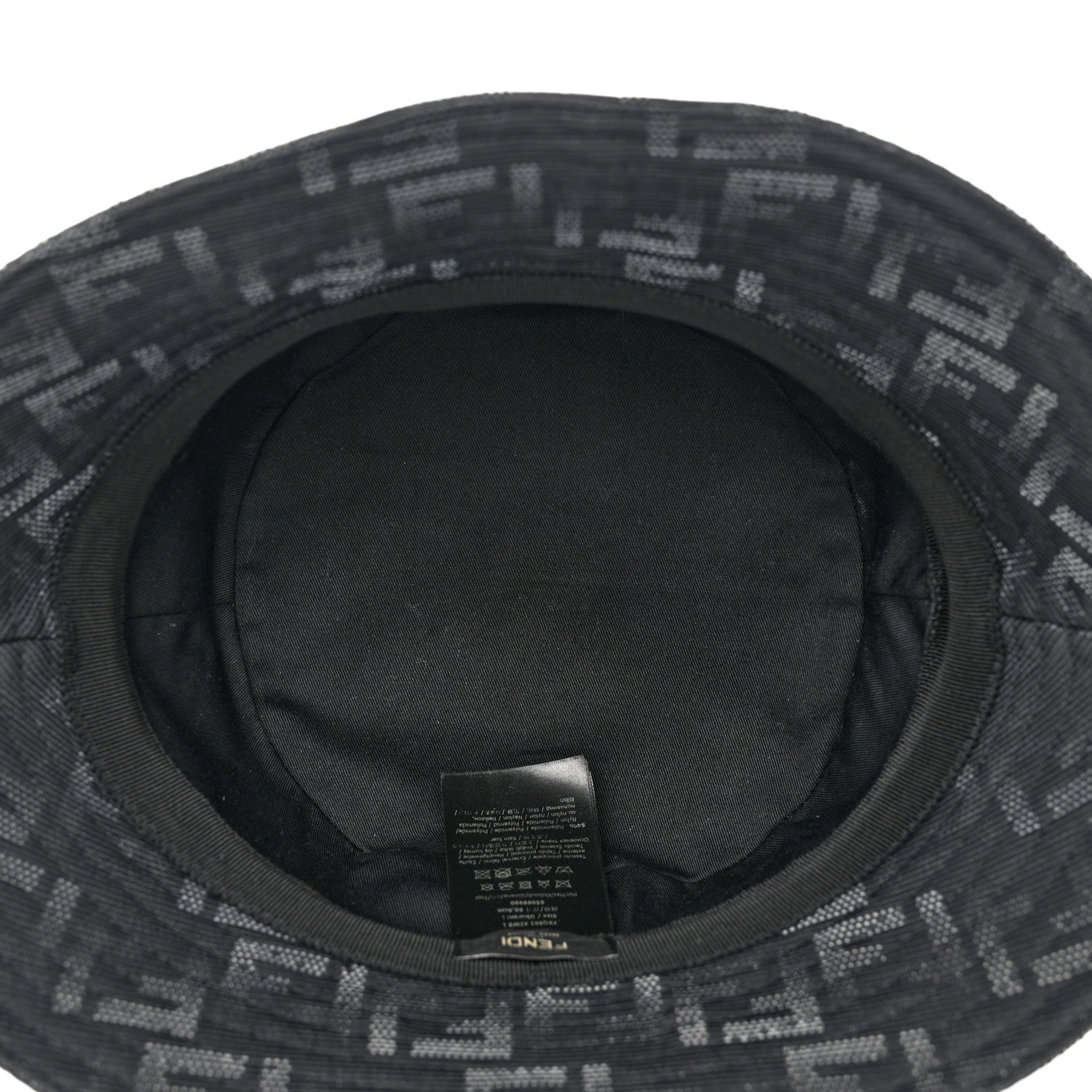 Fendi Nylon Zucca FF Bucket Hat L Black 7 of 11