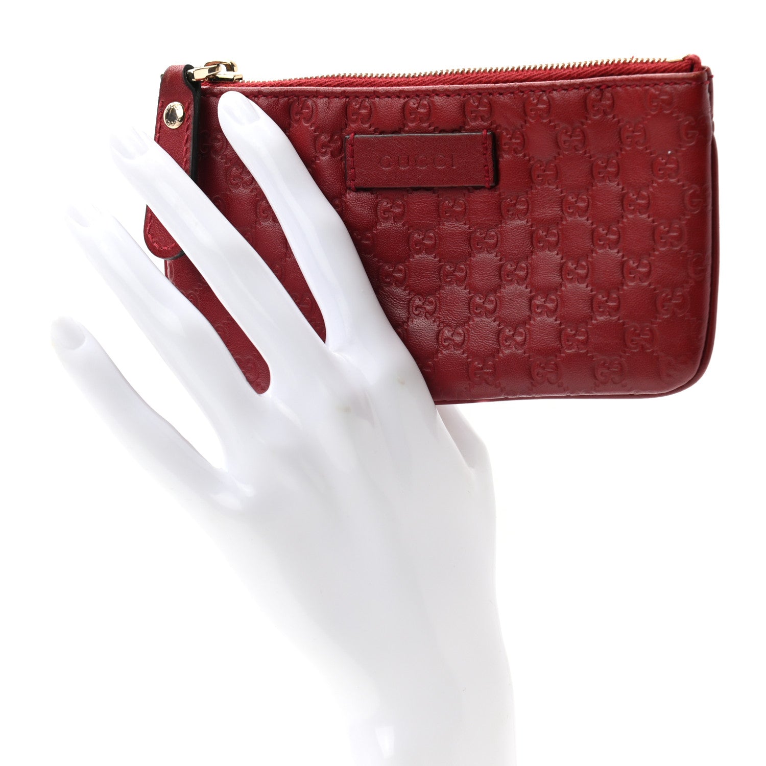 Gucci Microguccissima Key Ring Coin Case Hibiscus Red 2 of 8