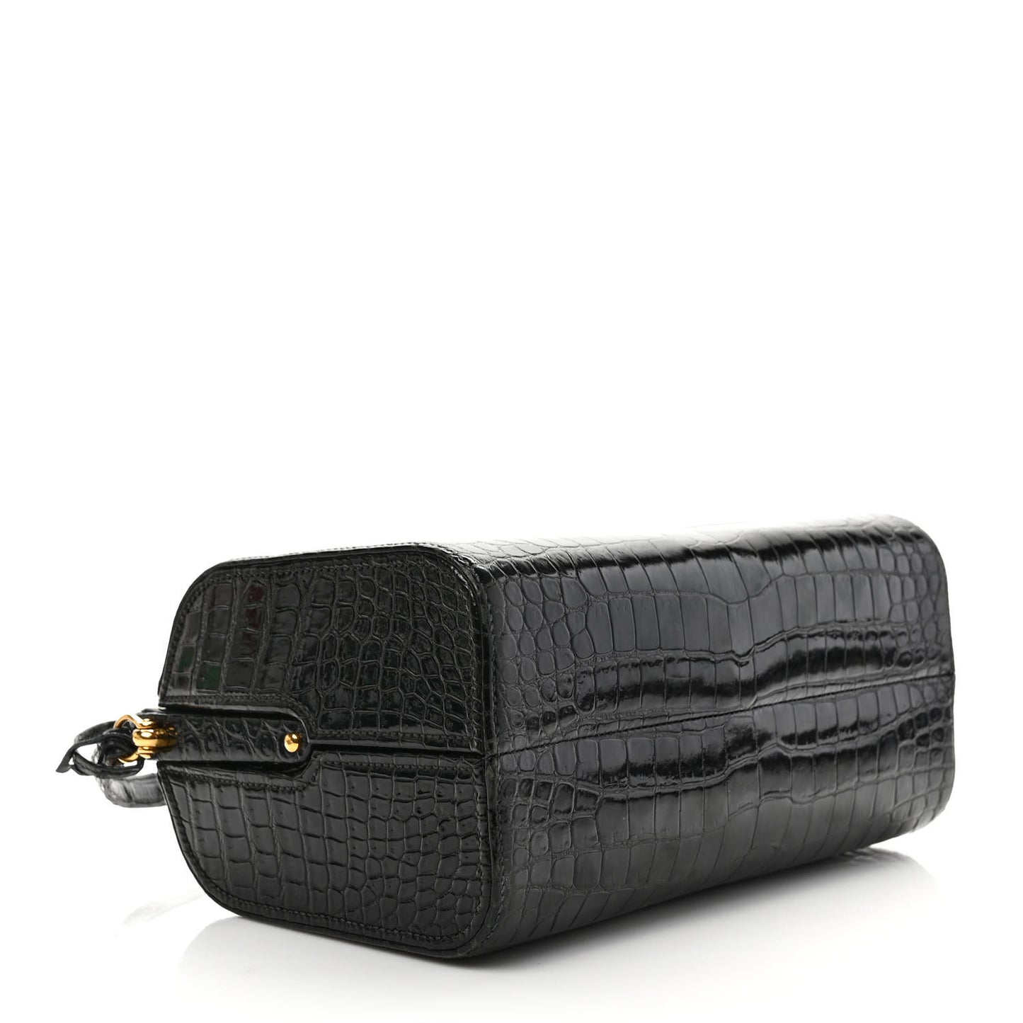 Shiny Crocodile Doctor Bag Black