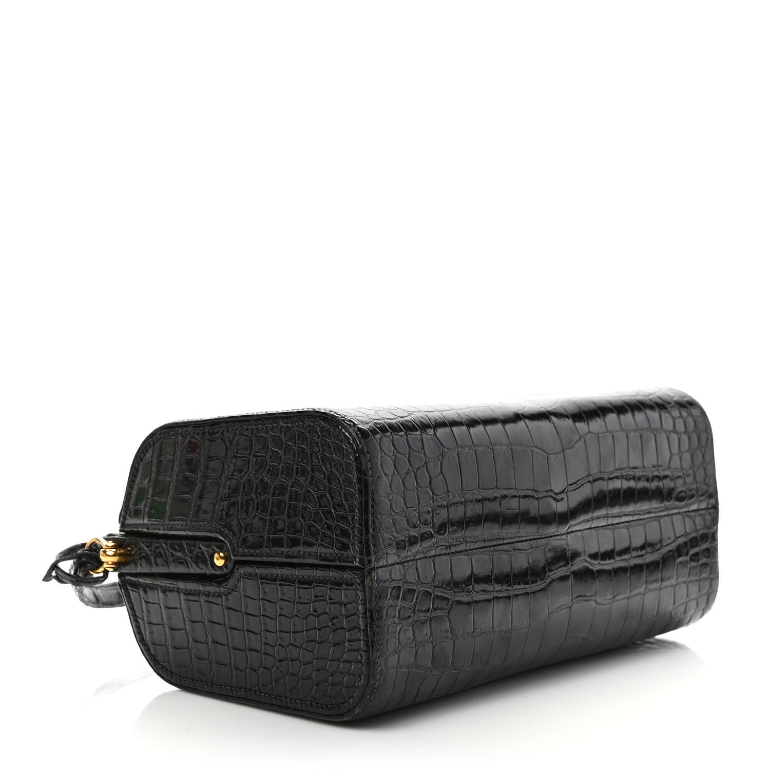 Hermes Shiny Crocodile Doctor Bag Black 4 of 10