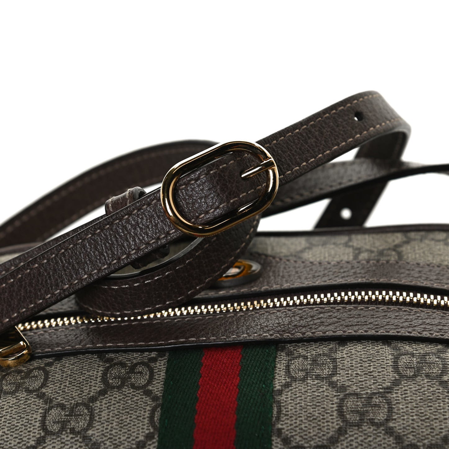 GG Supreme Monogram Web Mini Ophidia Shoulder Bag Brown