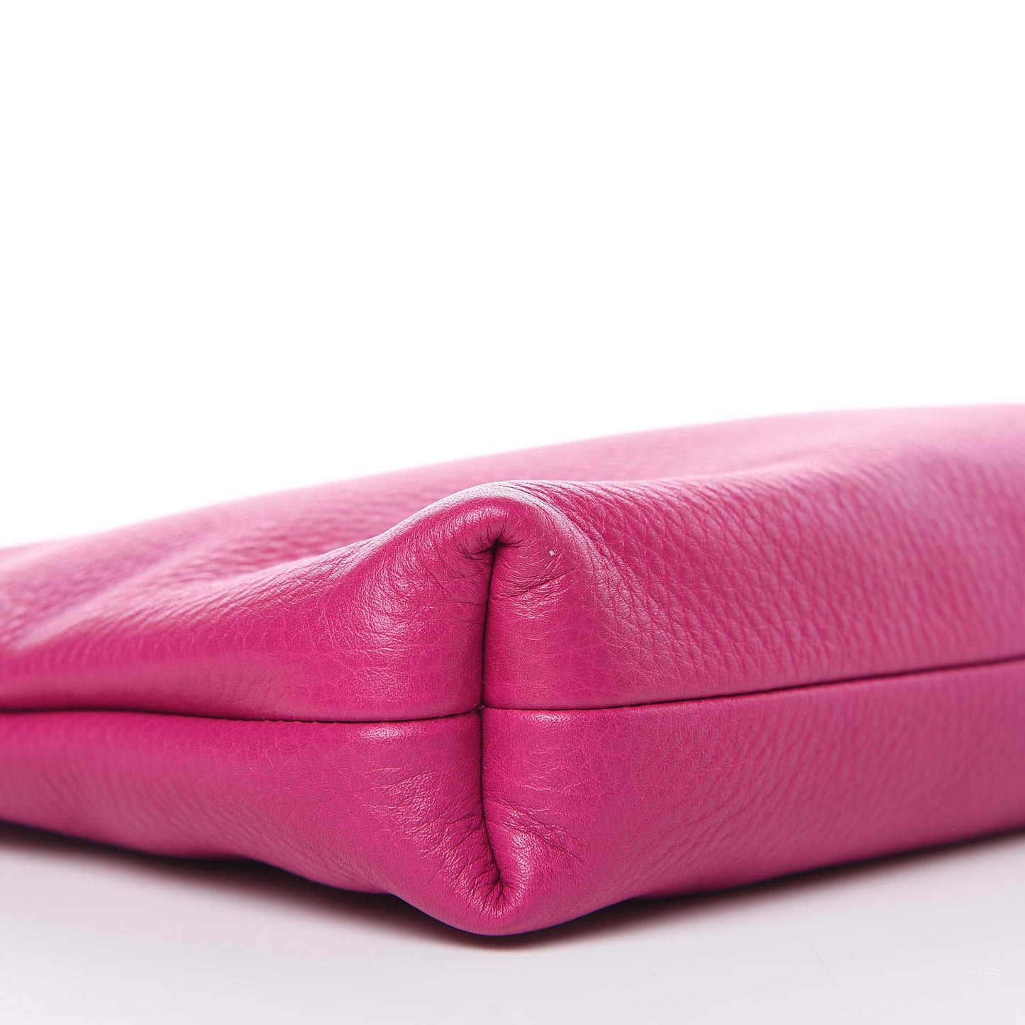Pebbled Calfskin Tassel Clutch Fuchsia