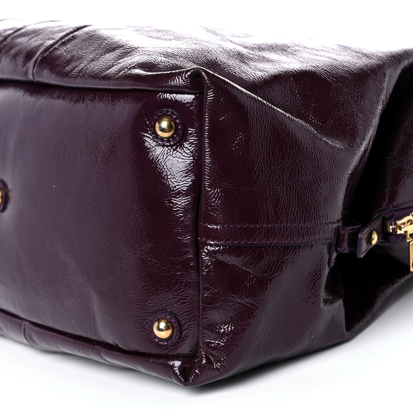 Textured Patent Medium Easy Sac Purple