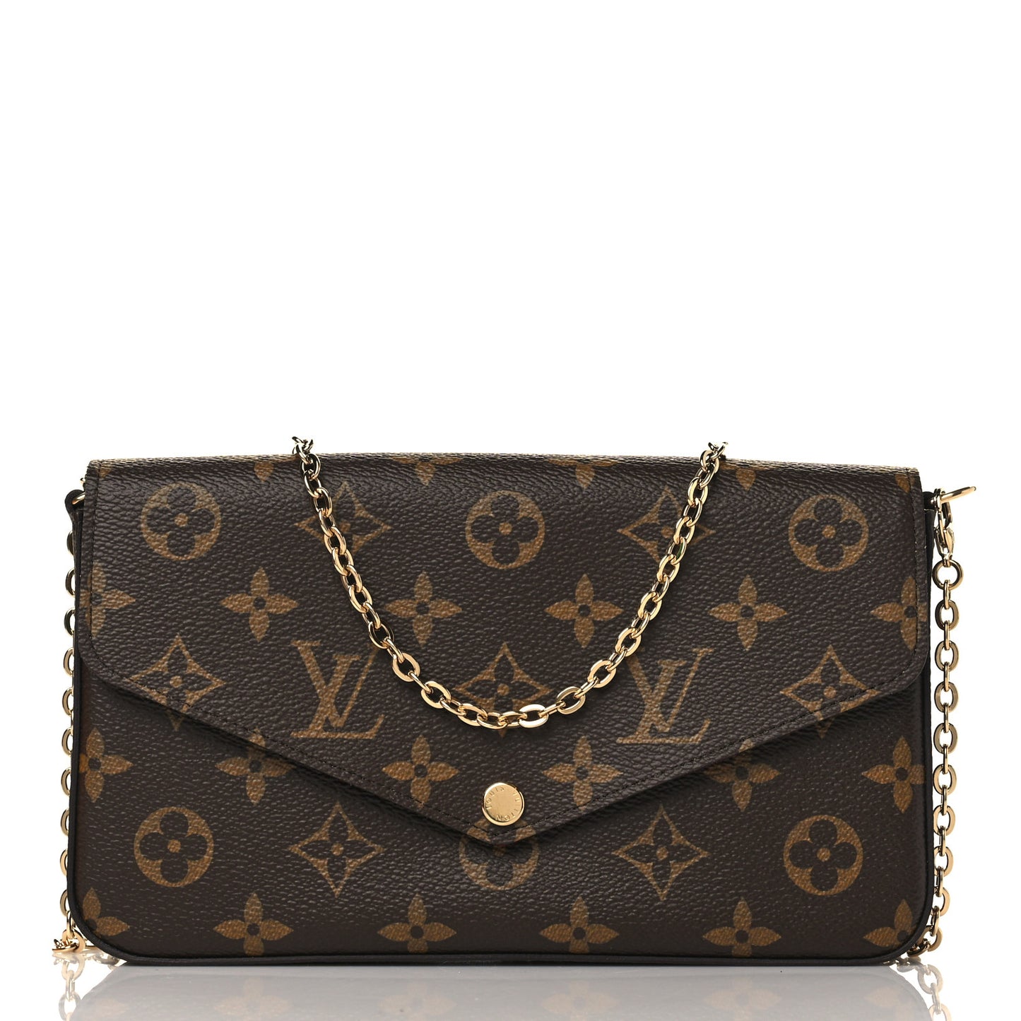 Monogram Pochette Felicie Chain Wallet Fuchsia