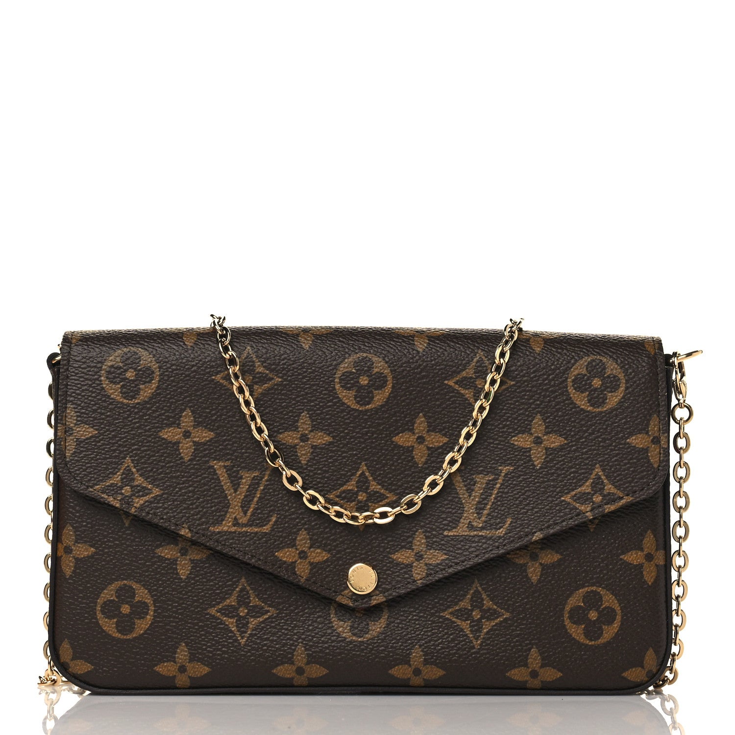 Louis Vuitton Monogram Pochette Felicie Chain Wallet Fuchsia 3 of 10