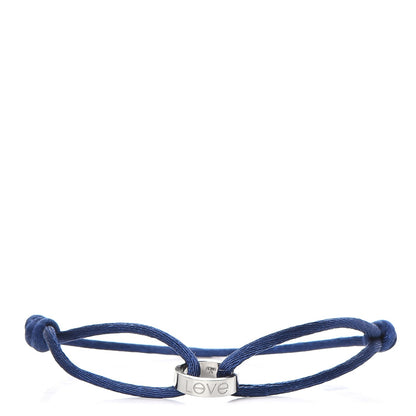 Cartier 18K White Gold Charity LOVE Adjustable Cord Bracelet Royal Blue 1 of 4