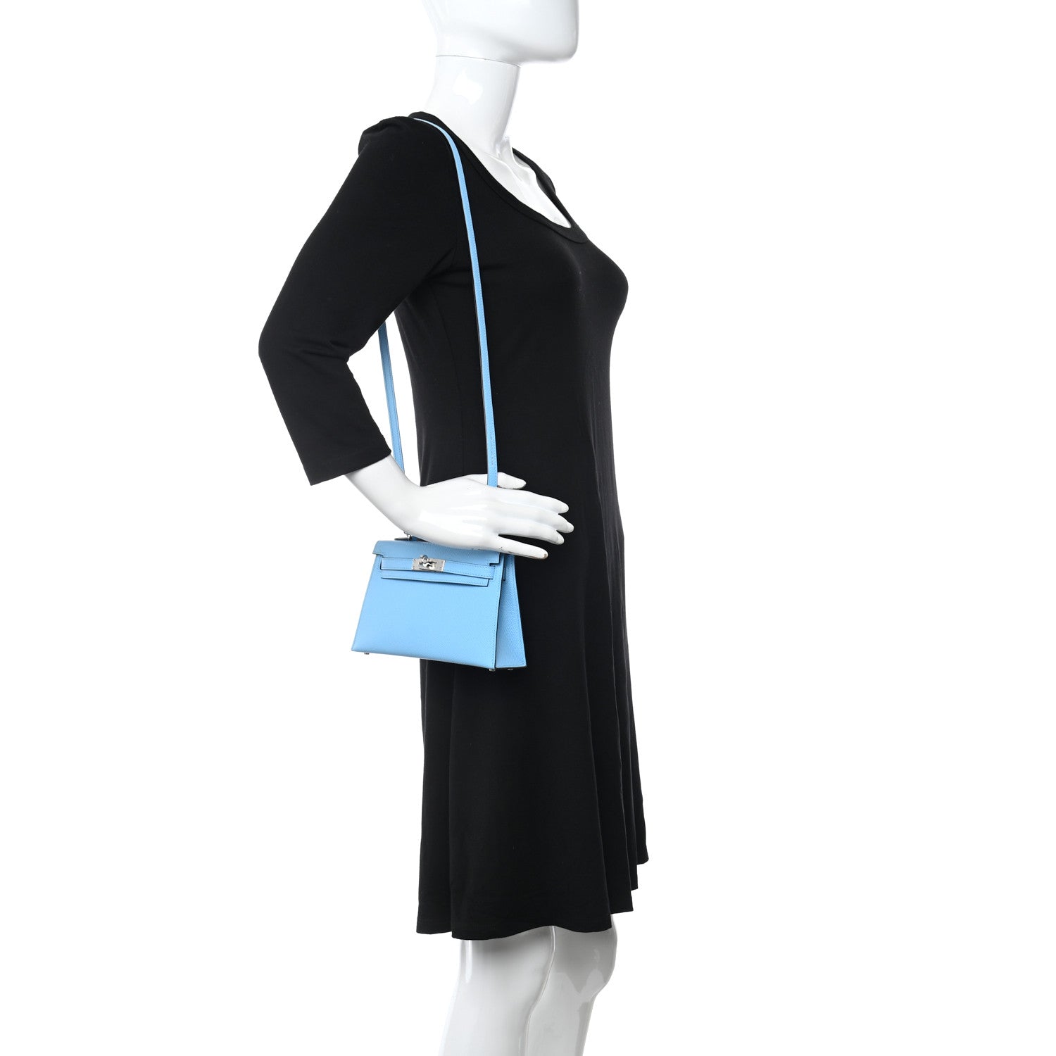 Hermes Epsom Mini Kelly Sellier 20 Celeste 2 of 16