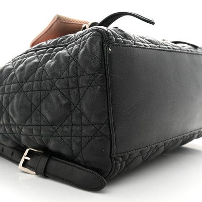 Christian Dior Lambskin Mesh Cannage Embroidered Large Stardust Backpack Black Pink 8 of 12