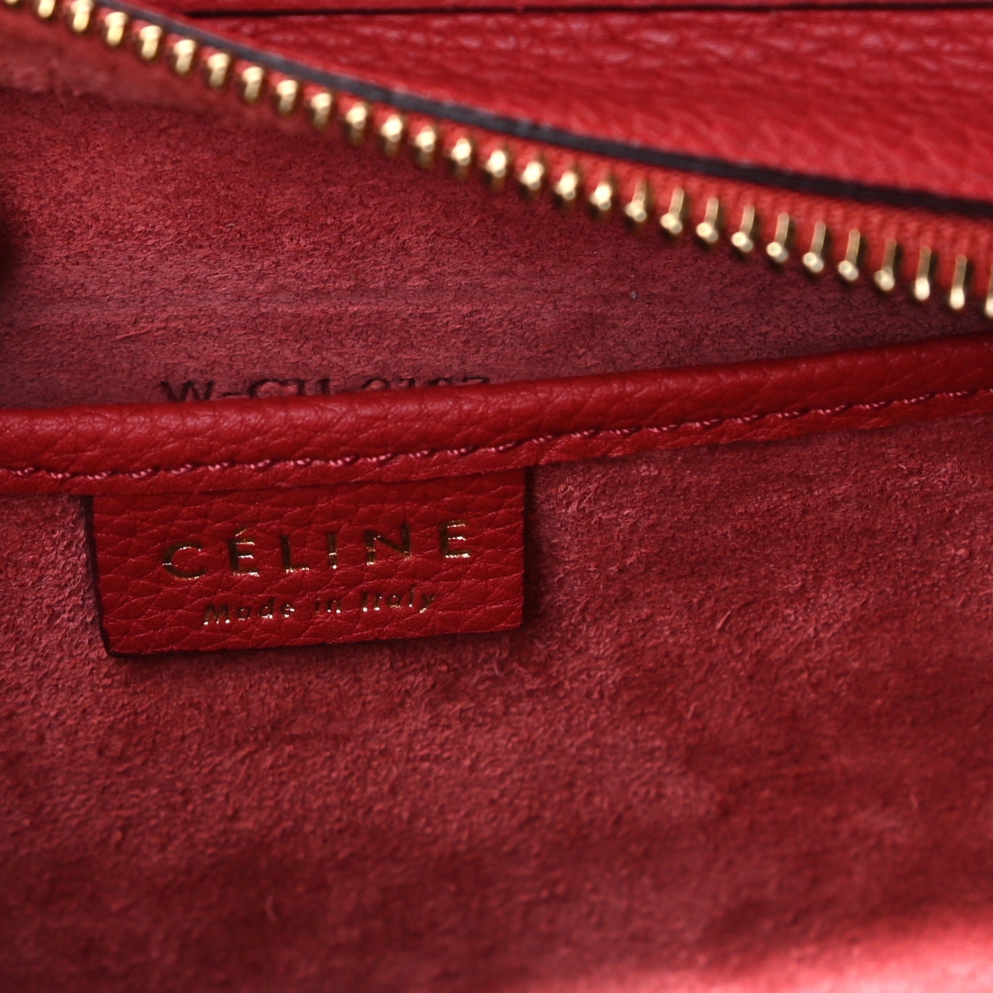 Drummed Calfskin Nano Luggage Red