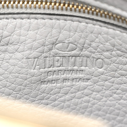 Valentino Garavani Pebbled Calfskin Mini Rockstud Flip-Lock Messenger Bag Pastel Grey 6 of 11
