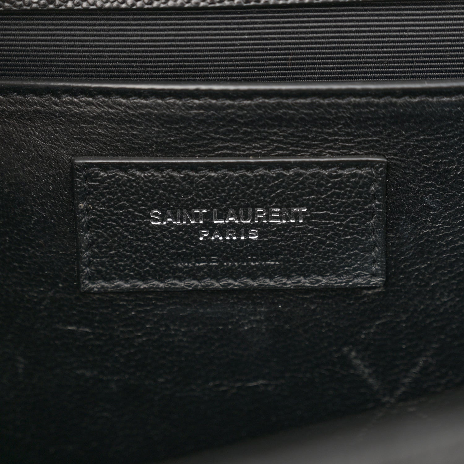 Saint Laurent Grain De Poudre Textured Mixed Matelasse Triquilt Medium Monogram Satchel Black 6 of 11