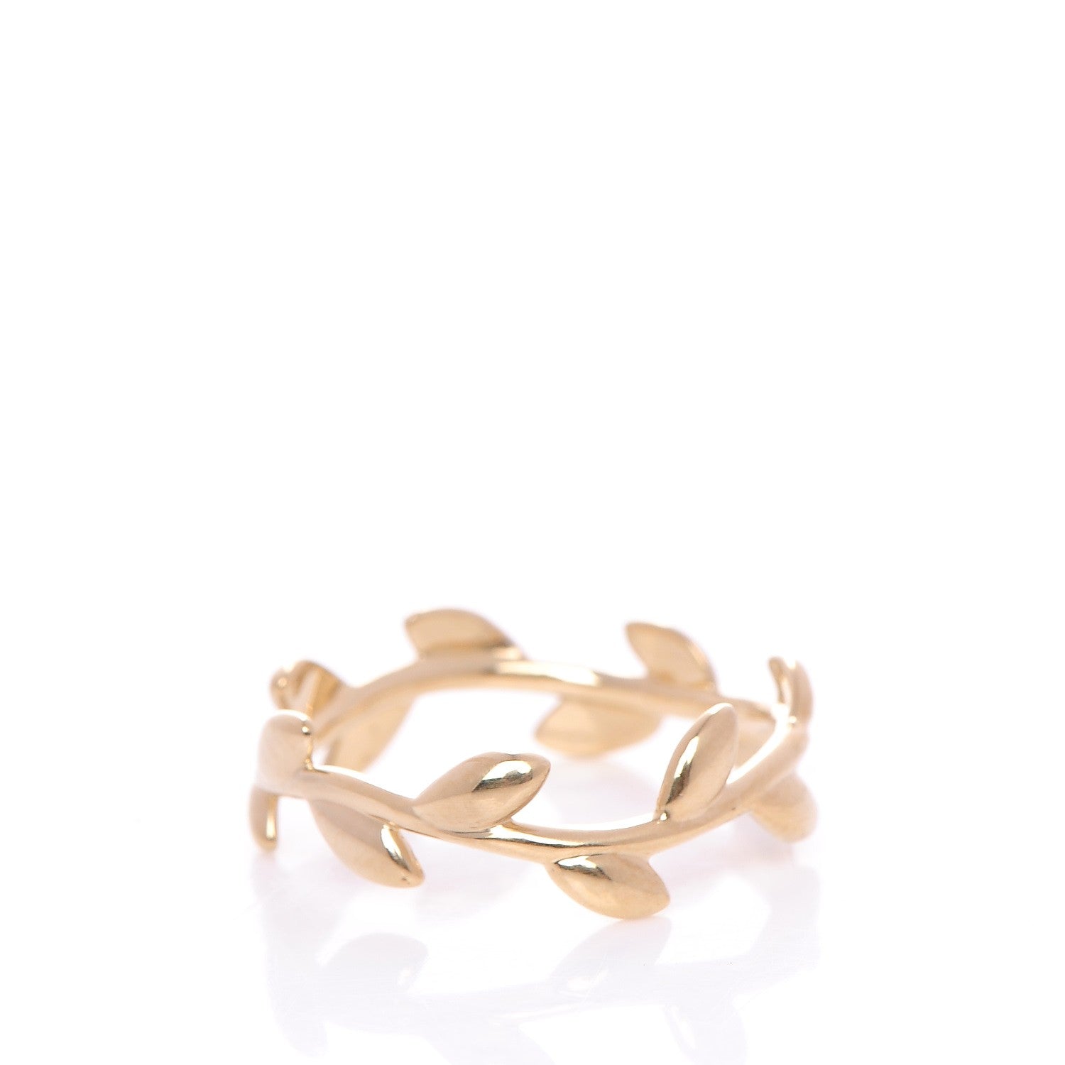 Tiffany 18K Yellow Gold Narrow Paloma Picasso Olive Leaf Band Ring 54 7 3 of 5