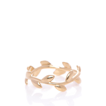 Tiffany 18K Yellow Gold Narrow Paloma Picasso Olive Leaf Band Ring 54 7 3 of 5