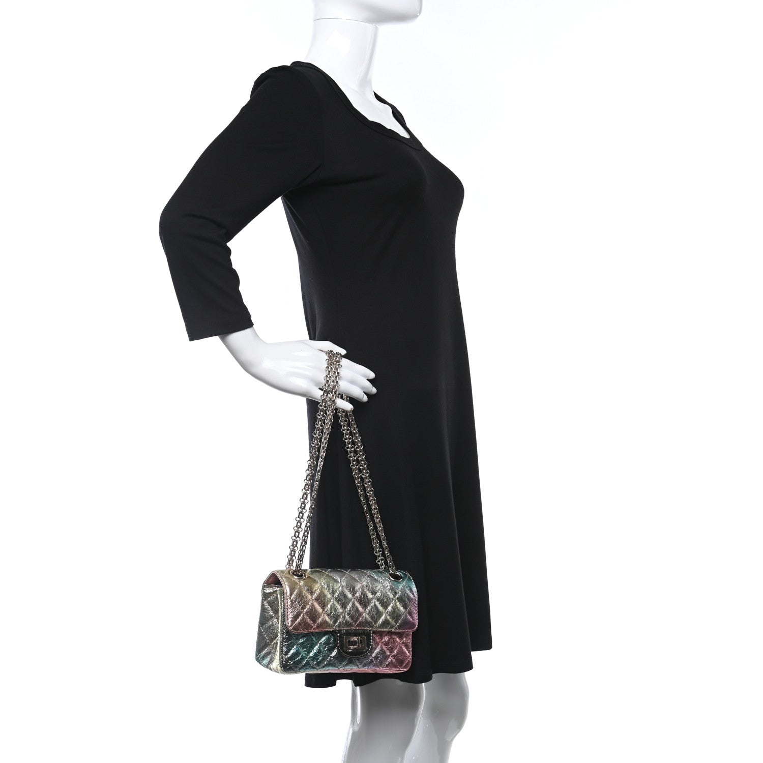 Chanel Metallic Goatskin Quilted Mini 2.55 Reissue Flap Multicolor 2 of 9