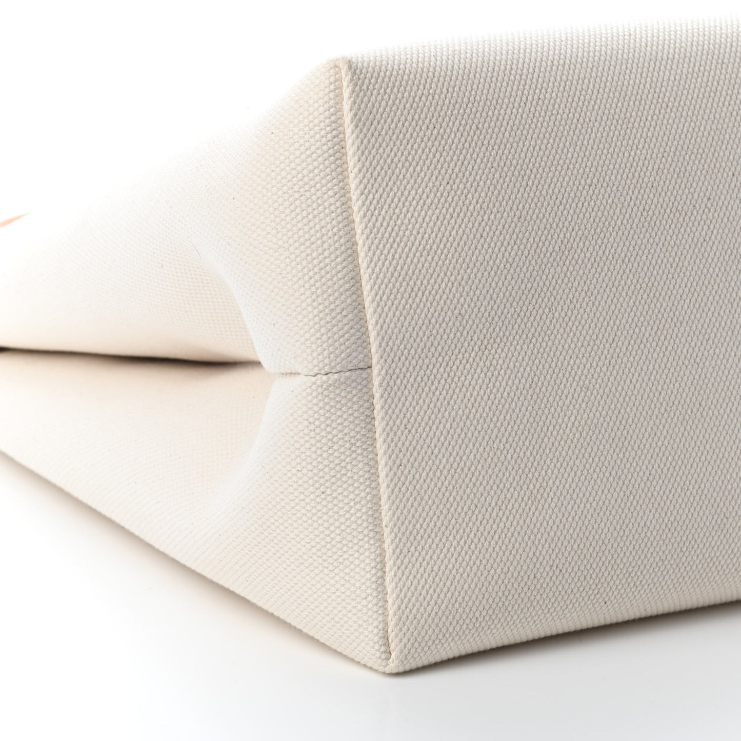 Canvas Calfskin Horizontal Cabas Natural Tan