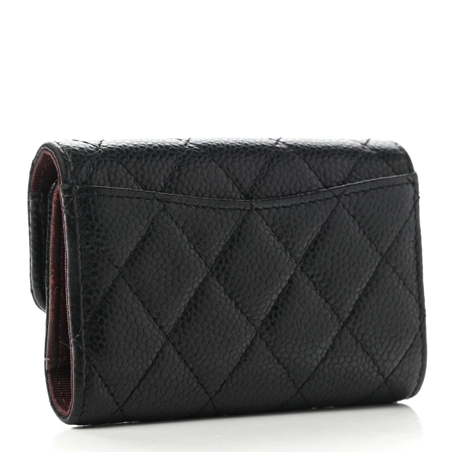 Caviar Quilted Classic 4 Key Holder Wallet Black