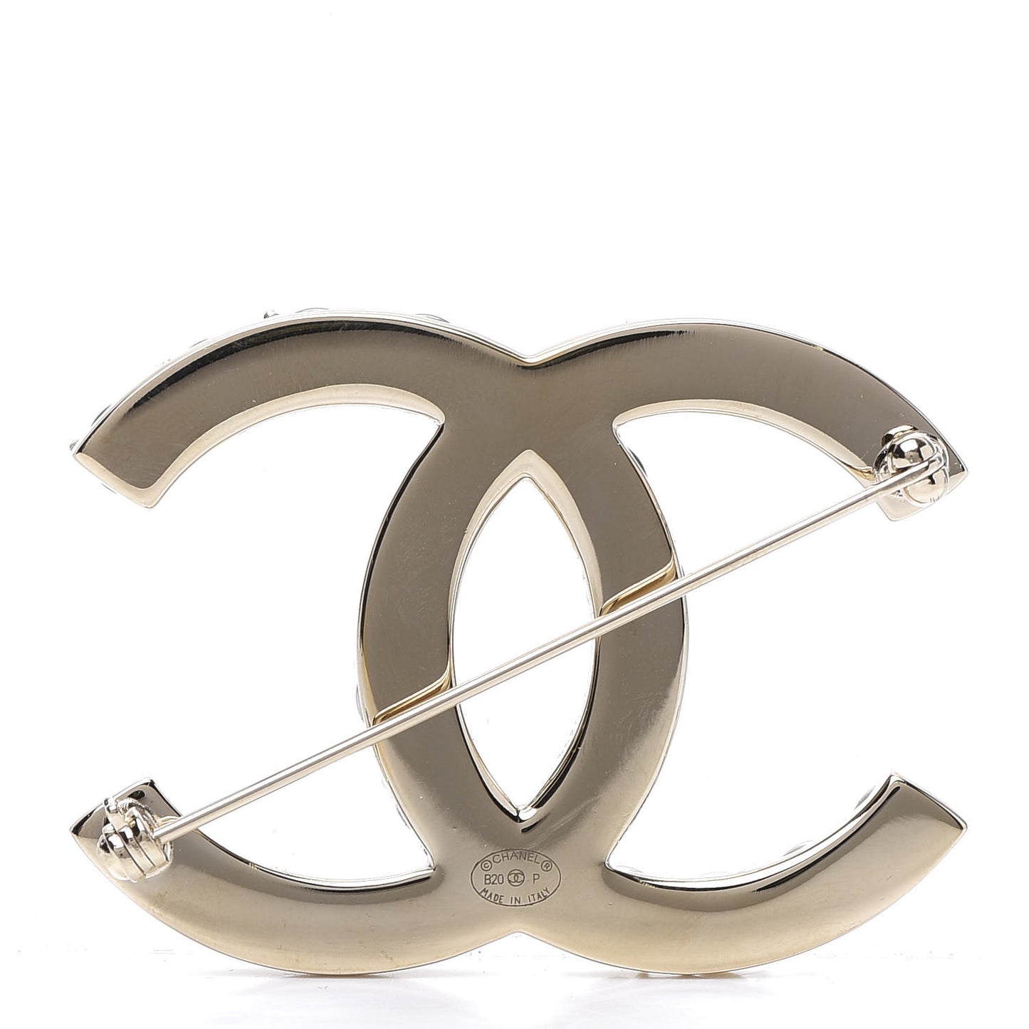 Pearl Crystal Bright Young Thing CC Brooch Gold