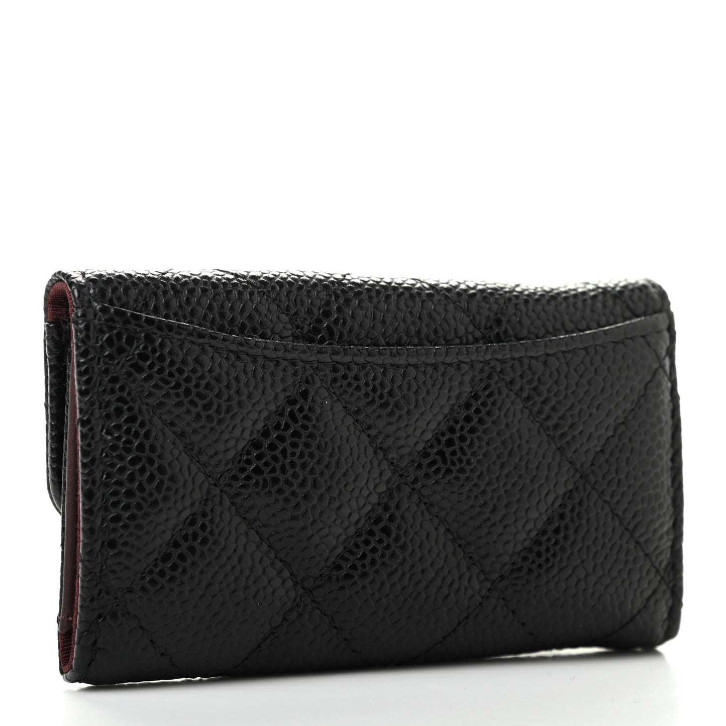 Caviar Quilted 6 Key Holder Black
