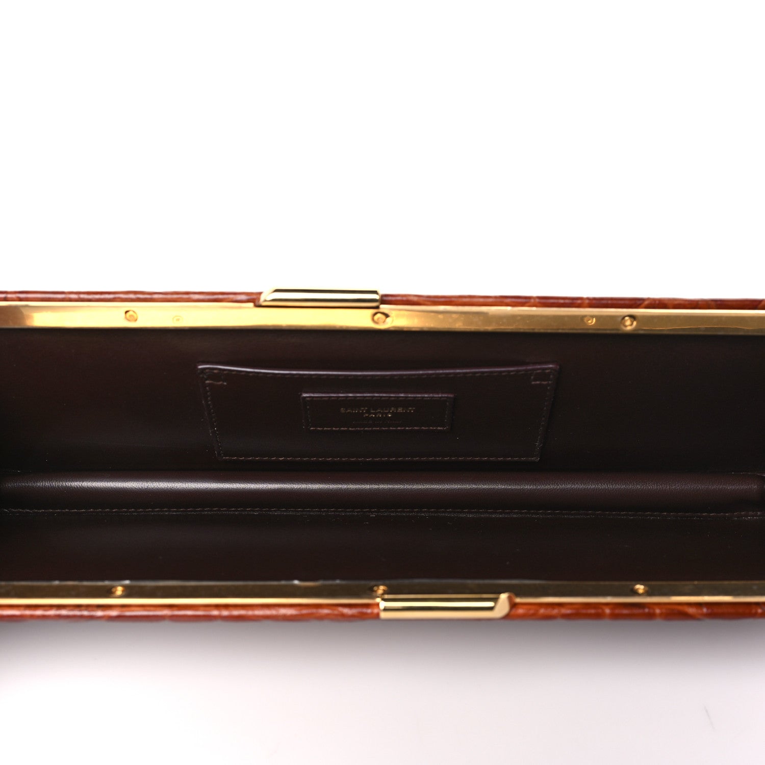 Saint Laurent Lacquered Calfskin Crocodile Embossed Large Midnight 5 of 8
