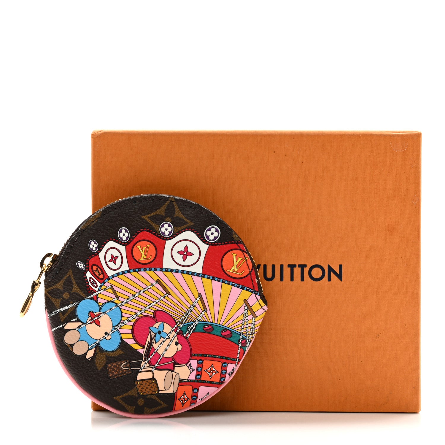 Louis Vuitton Monogram 2020 Christmas Animation Swing Ride Round Coin Purse Pink Poppy 8 of 8