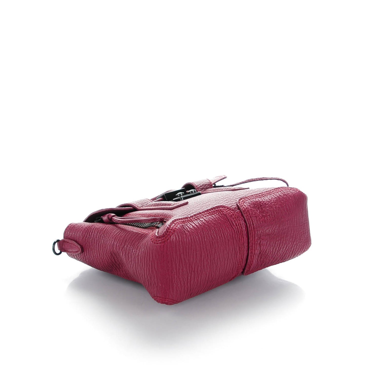3.1 Textured Calfskin Mini Pashli Satchel Oxblood