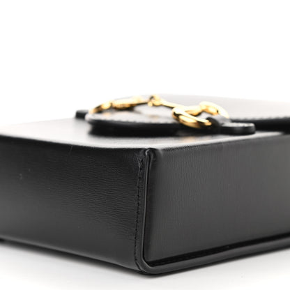 Gucci Boarded Plutone Calfskin Mini Horsebit 1955 Crossbody Bag Black 10 of 12