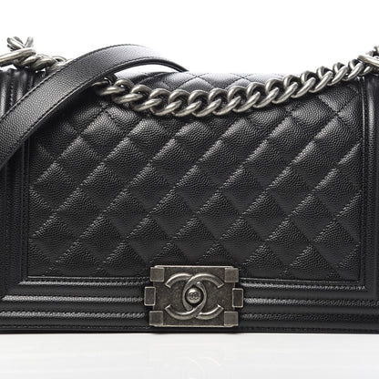 Chanel Caviar Quilted Medium Boy Flap Black 8 of 11