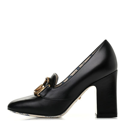 Gucci Malaga Kid GG Victoire 95mm Loafer Pumps 35 Black 1 of 10