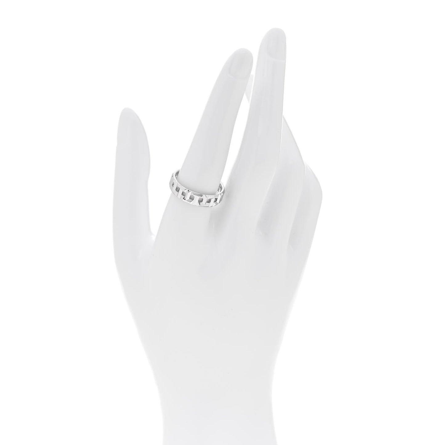 18K White Gold Wide T True Ring 58 8.5